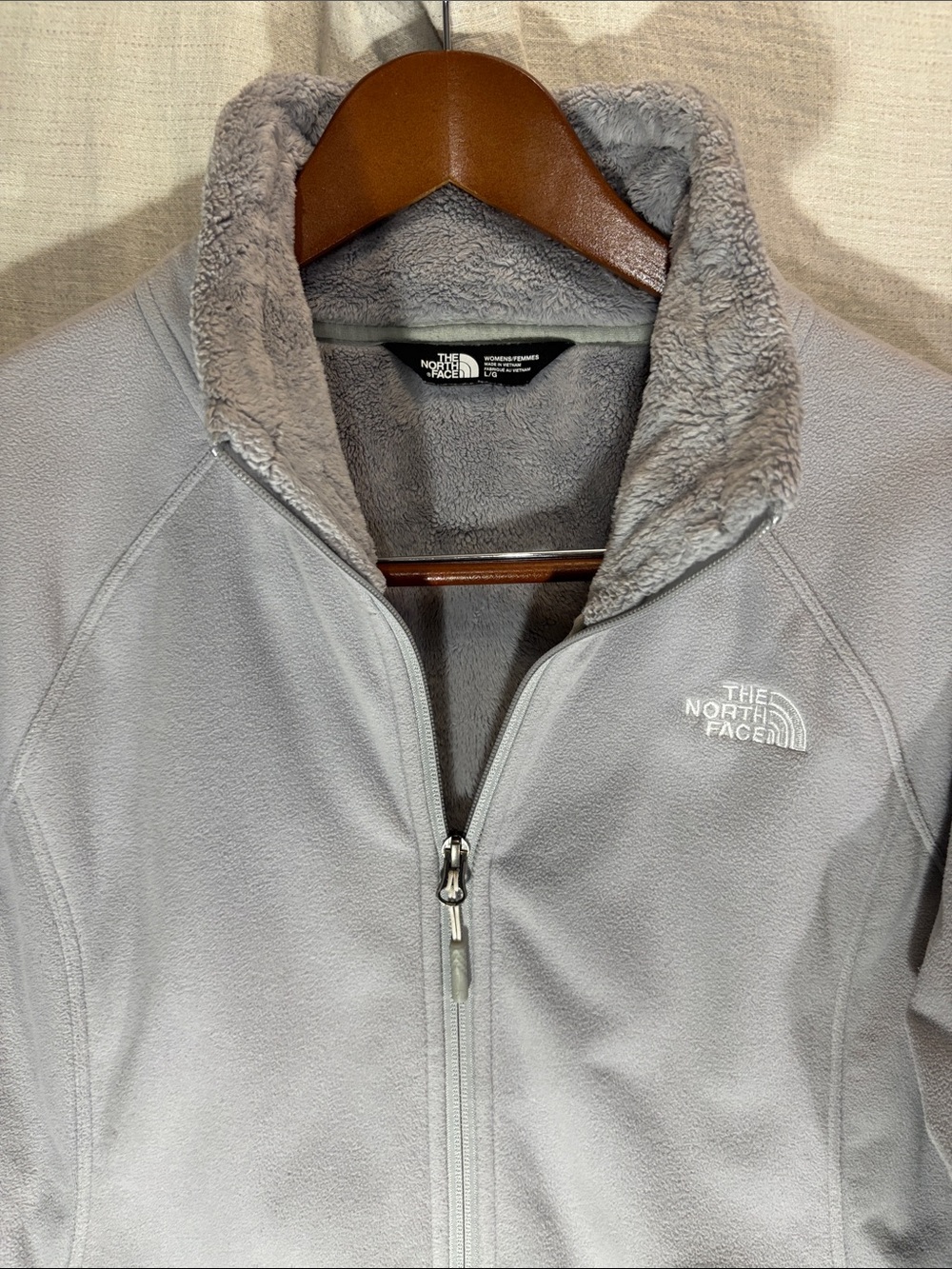 The North Face Women’s Apex Barrier Soft Shell Gray Fleece Full-Zip Jacket L - Picture 3 of 10
